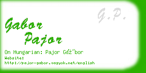 gabor pajor business card